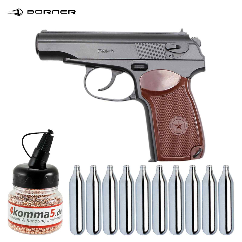 SET Borner PM-X Co2 Pistole Polymer 4,5 mm BB (P18)