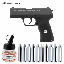 SET Borner Spezial Force W118 Co2 Pistole 4,5 mm BB (P18)