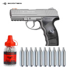SET Borner W3000M Co2 Pistole Vollmetall 4,5 mm BB (P18)