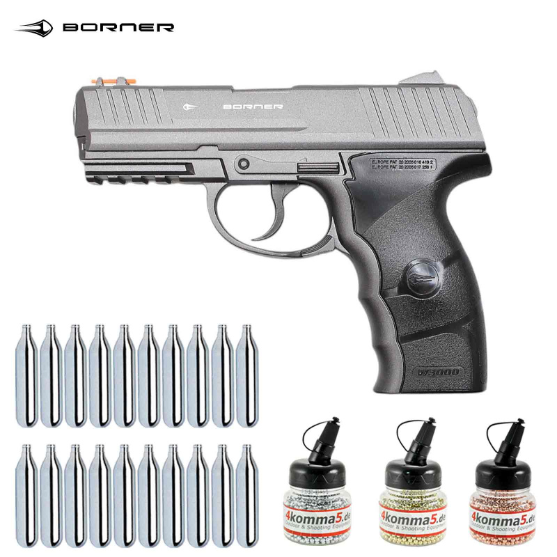 Superset Borner W3000M Co2 Pistole Vollmetall 4,5 mm BB (P18)