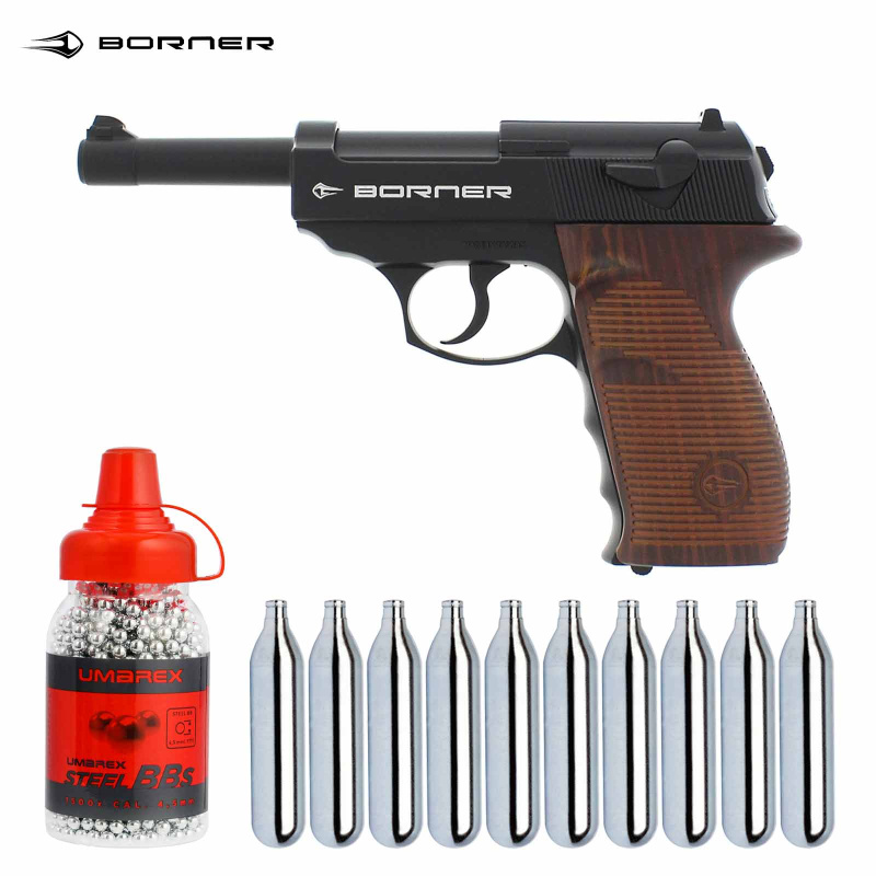 SET Borner C41 Co2 Pistole Blowback 4,5 mm BB (P18)