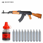 SET Borner AK47 Co2 Gewehr Echtholz 4,5 mm BB (P18)