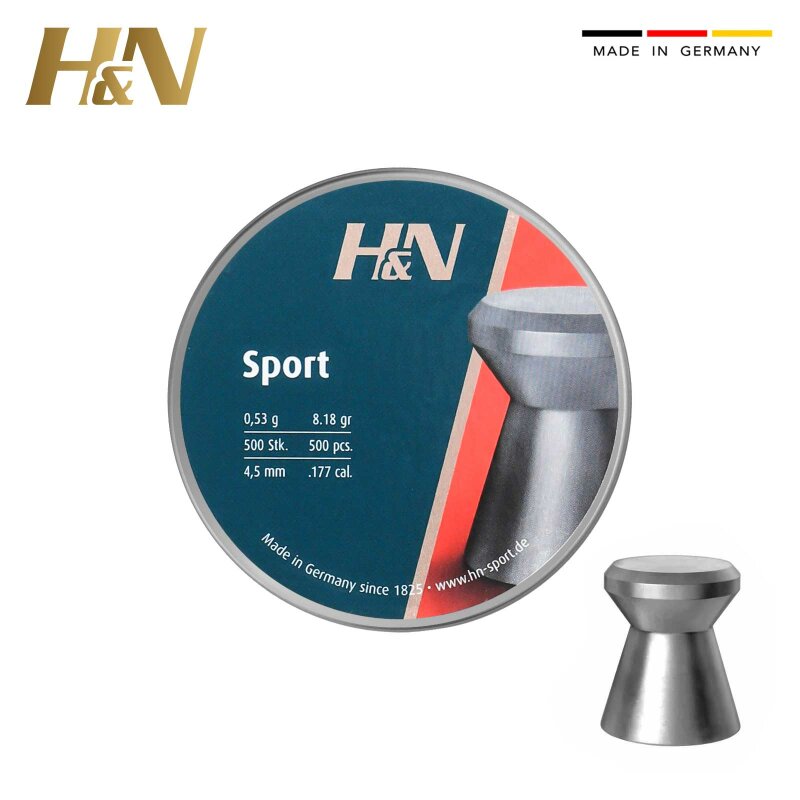 H&N Diabolo Sport glatt 4,5 mm Luftgewehrkugeln