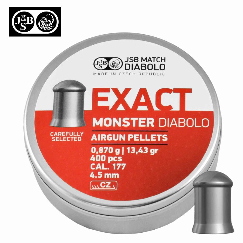 JSB Exact MONSTER Diabolo 4,52 mm 0,87 Gramm Field & Target Luftgewehrkugel