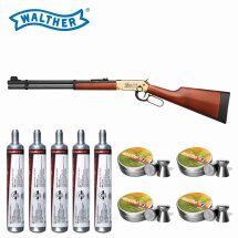 SET Walther Lever Action Wells Fargo long 4,5 mm Diabolo CO2-Gewehr 88 Gramm Version (P18)