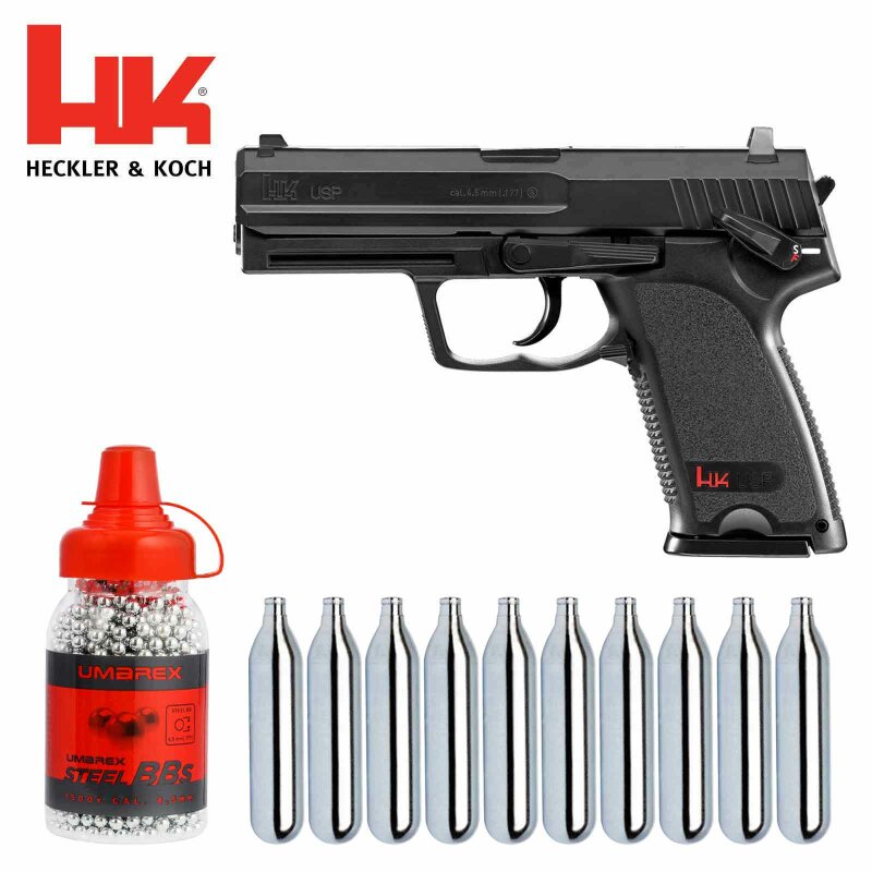 Luftpistolenset Heckler & Koch USP 4,5 mm BB (P18) Co2-Pistole