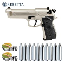 Luftpistolenset Beretta 92 FS 4,5 mm Diabolo Nickel Co2-Pistole (P18)