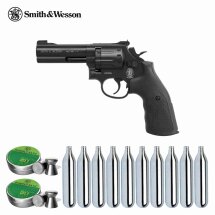 Co2 Revolver Set: Smith & Wesson 4 Zoll brüniert...