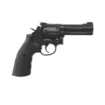 Co2 Revolver Set: Smith & Wesson 4 Zoll brüniert 4,5 mm Diabolo (P18)