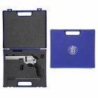 Co2 Revolver Set: Smith & Wesson 586 - 6 Zoll Nickel 4,5 mm Diabolo (P18)