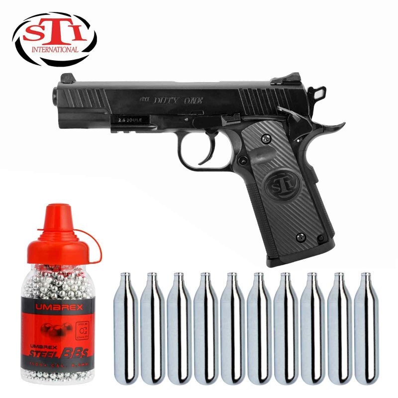 Luftpistolenset STI Duty One 4,5 mm Stahl BB Co2-Pistole Blow Back (P18)