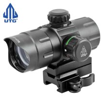 UTG 38 mm Leuchtpunktvisier ITA mit Schnellmontagen und Flip-Cabs