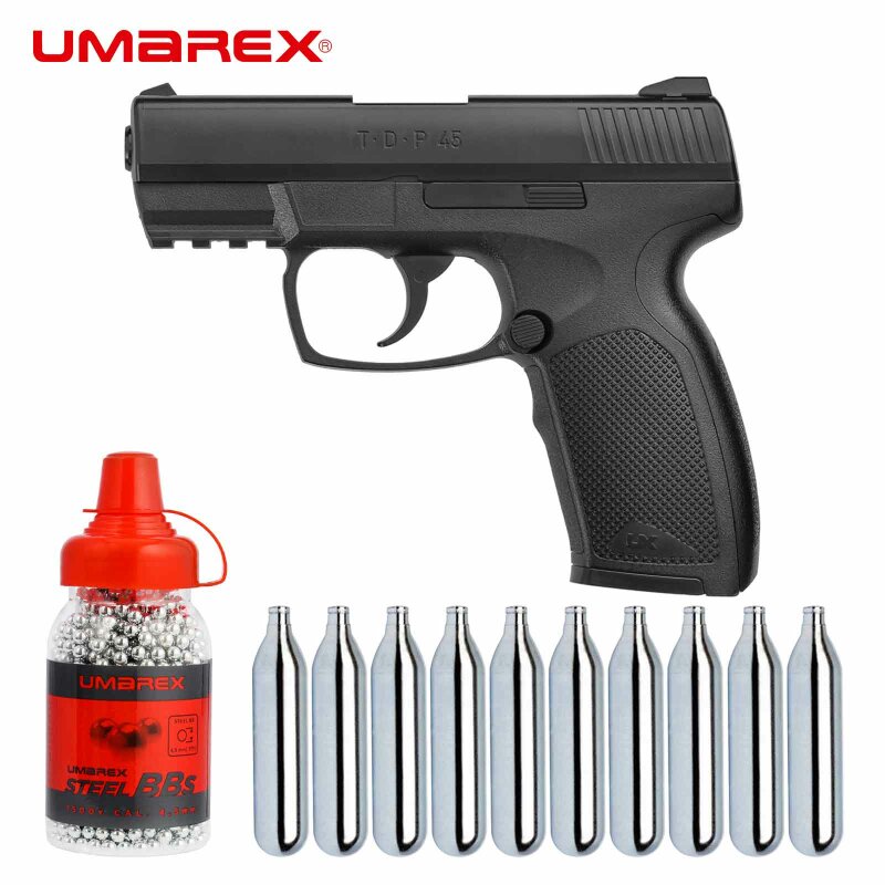 Luftpistolenset Umarex TDP 45 - 4,5 mm Stahl BB Co2-Pistole (P18)