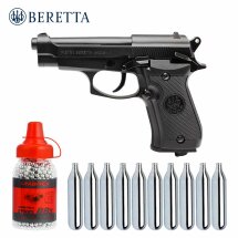 Luftpistolenset Beretta M84 FS 4,5 mm BB Co2-Pistole Blowback Vollmetall (P18)