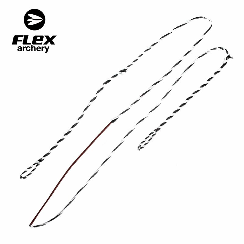 Flex Archery Bogensehne / Ersatzsehne Dacron B50 Traditional Flemish Schwarz / Weiß