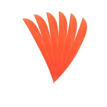 6-er Pack Trueflight Naturfedern Parabol 4" Orange