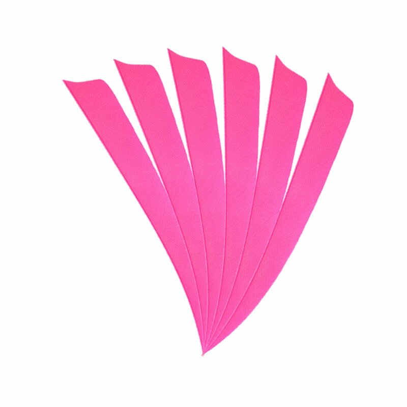 6-er Pack Trueflight Naturfedern Shield 4" Pink