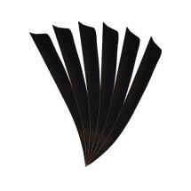 6-er Pack Trueflight Naturfedern Shield 4" Schwarz