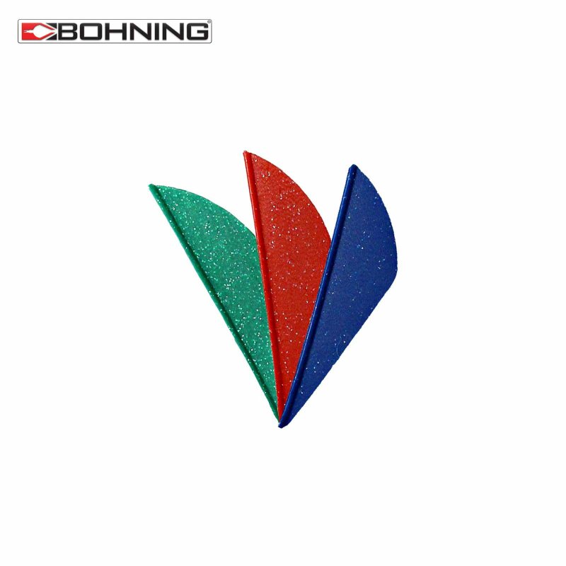6-er Pack Bohning Plastikfedern/Vanes Blazer X2 Metallic-Farben