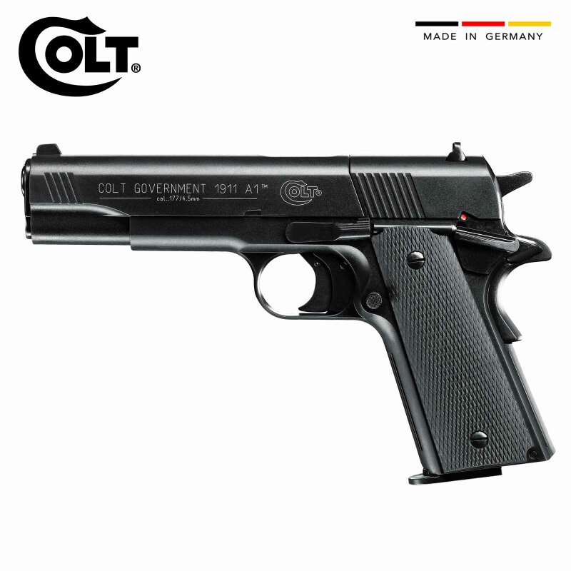 Colt Government 1911 A1 brüniert 4,5 mm Diabolo (P18) Co2-Pistole
