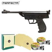 Luftpistolenset Perfecta S3 Kaliber 4,5 mm mit 1000 Diabolos Kugelfang und Scheiben (P18)