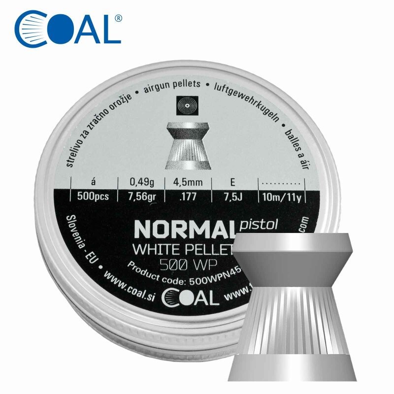 COAL White Pellets - Normal - 4,49 mm Diabolos - Luftpistolenkugeln