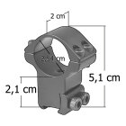 Sports Match HTO8C zweiteilige Zielfernrohrmontage High für 25,4 mm Rohrdurchmesser - für 13 mm Prismenschiene