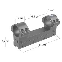 Sports Match AOP55 einteilige Zielfernrohrmontage verstellbar Angled High für 25,4 mm Rohrdurchmesser - für 9,5 - 11,5 mm Prismenschiene