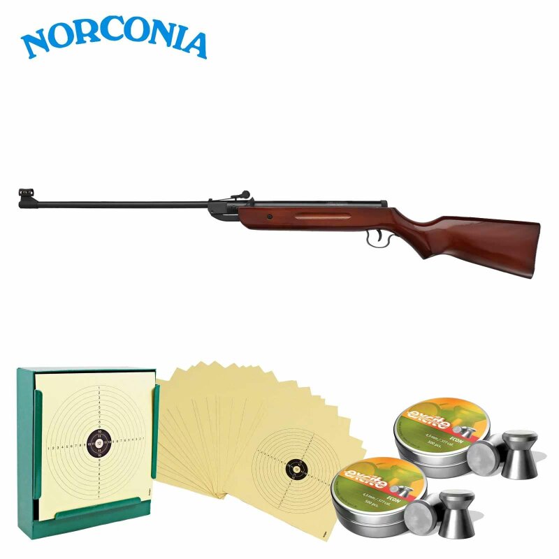 SET Luftgewehr Norconia B2 SE Fiberoptik 4,5 mm (P18) + 1000 Diabolos + 100 Scheiben + Kugelfang