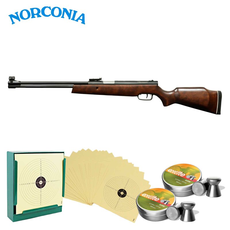 SET Luftgewehr Norconia B36 Unterhebelspanner 4,5 mm (P18) + 1000 Diabolos + 100 Scheiben + Kugelfang