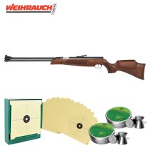 SET Luftgewehr Weihrauch HW 77 4,5 mm (P18) + 1000 Diabolos + 100 Scheiben + Kugelfang