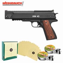 SET Luftpistolenset Weihrauch HW45 brüniert 4,5 mm...