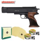 SET Luftpistolenset Weihrauch HW75 4,5 mm (P18) + 1000 Diabolos + 100 Scheiben + Kugelfang