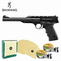 SET Luftpistolenset Browning Buck Mark URX - 4,5 mm Diabolo (P18) + 1000 Diabolos + 100 Scheiben + Kugelfang