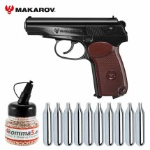 Luftpistolenset Makarov Co2-Pistole 4,5 mm BB (P18) + 10...