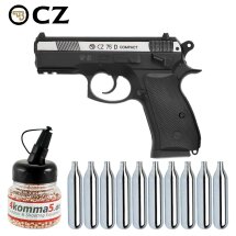 Luftpistolenset CZ75D Compact 4,5 mm Stahl BB Dual Tone...